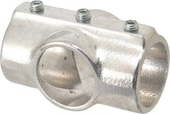 Hollaender - 1-1/4" Pipe, Cross-E, Aluminum Alloy Cross Pipe Rail Fitting - Bright Finish - USA Tool & Supply