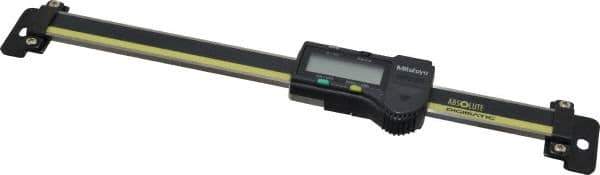 Mitutoyo - 0 to 6 Inch, 0.01mm Resolution Horizontal Electronic Linear Scale - 0.001 Inch Accuracy, Data Output, SR44 Battery - USA Tool & Supply