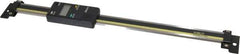 Mitutoyo - 0 to 8 Inch, 0.01mm Resolution Vertical Electronic Linear Scale - 0.001 Inch Accuracy, Data Output, SR44 Battery - USA Tool & Supply