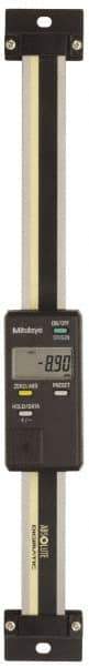 Mitutoyo - 0 to 32 Inch, 0.01mm Resolution Vertical Electronic Linear Scale - 0.0025 Inch Accuracy, Data Output, SR44 Battery - USA Tool & Supply