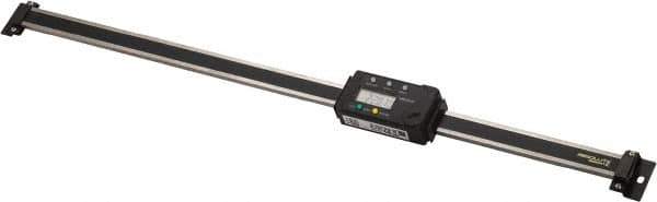 Mitutoyo - 0 to 18 Inch, 0.01mm Resolution Horizontal Electronic Linear Scale - 0.002 Inch Accuracy, Data Output, SR44 Battery - USA Tool & Supply