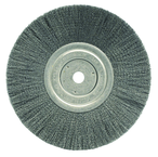 8" - Diameter Narrow Face Crimped Wire Wheel; .008" Steel Fill; 5/8" Arbor Hole - USA Tool & Supply