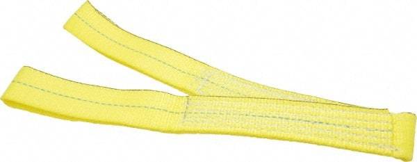 Lift-All - 3' Long x 2" Wide, 2,400 Lb Vertical Capacity, 1 Ply, Nylon Web Sling - 1,900 Lb Choker Capacity, Yellow - USA Tool & Supply