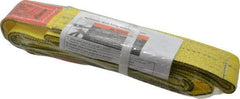 Lift-All - 7' Long x 2" Wide, 2,400 Lb Vertical Capacity, 1 Ply, Nylon Web Sling - 1,900 Lb Choker Capacity, Yellow - USA Tool & Supply