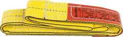 Lift-All - 3' Long x 2" Wide, 4,800 Lb Vertical Capacity, 2 Ply, Nylon Web Sling - 3,800 Lb Choker Capacity, Yellow - USA Tool & Supply