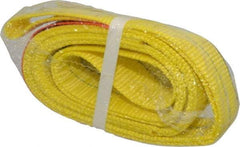 Lift-All - 4' Long x 2" Wide, 4,800 Lb Vertical Capacity, 2 Ply, Nylon Web Sling - 3,800 Lb Choker Capacity, Yellow - USA Tool & Supply