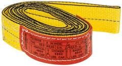 Lift-All - 6' Long x 2" Wide, 4,800 Lb Vertical Capacity, 2 Ply, Nylon Web Sling - 3,800 Lb Choker Capacity, Yellow - USA Tool & Supply
