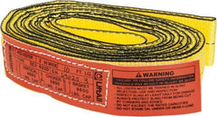 Lift-All - 10' Long x 2" Wide, 4,800 Lb Vertical Capacity, 2 Ply, Nylon Web Sling - 3,800 Lb Choker Capacity, Yellow - USA Tool & Supply