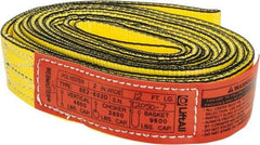 Lift-All - 12' Long x 2" Wide, 4,800 Lb Vertical Capacity, 2 Ply, Nylon Web Sling - 3,800 Lb Choker Capacity, Yellow - USA Tool & Supply