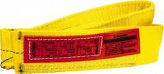 Lift-All - 4' Long x 3" Wide, 3,600 Lb Vertical Capacity, 1 Ply, Nylon Web Sling - 2,900 Lb Choker Capacity, Yellow - USA Tool & Supply
