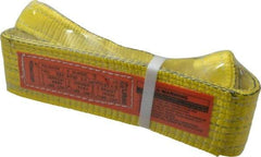 Lift-All - 3' Long x 3" Wide, 6,500 Lb Vertical Capacity, 2 Ply, Nylon Web Sling - 5,200 Lb Choker Capacity, Yellow - USA Tool & Supply