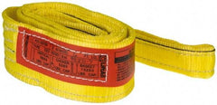 Lift-All - 6' Long x 3" Wide, 6,600 Lb Vertical Capacity, 2 Ply, Nylon Web Sling - 5,200 Lb Choker Capacity, Yellow - USA Tool & Supply