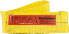 Lift-All - 3' Long x 4" Wide, 8,600 Lb Vertical Capacity, 2 Ply, Nylon Web Sling - 6,900 Lb Choker Capacity, Yellow - USA Tool & Supply