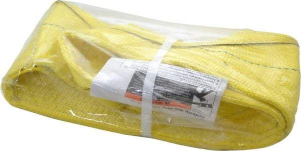 Lift-All - 3' Long x 6" Wide, 7,200 Lb Vertical Capacity, 1 Ply, Nylon Web Sling - 5,800 Lb Choker Capacity, Yellow - USA Tool & Supply