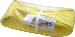 Lift-All - 3' Long x 6" Wide, 7,200 Lb Vertical Capacity, 1 Ply, Nylon Web Sling - 5,800 Lb Choker Capacity, Yellow - USA Tool & Supply