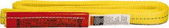 Lift-All - 6' Long x 1" Wide, 2,400 Lb Vertical Capacity, 1 Ply, Polyester Web Sling - 1,900 Lb Choker Capacity, Yellow - USA Tool & Supply