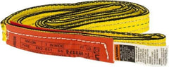 Lift-All - 7' Long x 1" Wide, 2,400 Lb Vertical Capacity, 1 Ply, Nylon Web Sling - 1,900 Lb Choker Capacity, Yellow - USA Tool & Supply
