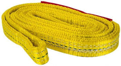 Lift-All - 5' Long x 1" Wide, 4,800 Lb Vertical Capacity, 2 Ply, Polyester Web Sling - 3,800 Lb Choker Capacity, Yellow - USA Tool & Supply