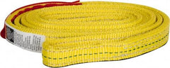 Lift-All - 6' Long x 1" Wide, 4,800 Lb Vertical Capacity, 2 Ply, Nylon Web Sling - 3,800 Lb Choker Capacity, Yellow - USA Tool & Supply