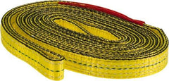 Lift-All - 8' Long x 1" Wide, 4,800 Lb Vertical Capacity, 2 Ply, Nylon Web Sling - 3,800 Lb Choker Capacity, Yellow - USA Tool & Supply