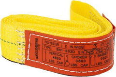 Lift-All - 3' Long x 2" Wide, 4,800 Lb Vertical Capacity, 1 Ply, Nylon Web Sling - 3,800 Lb Choker Capacity, Yellow - USA Tool & Supply