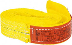 Lift-All - 8' Long x 2" Wide, 4,800 Lb Vertical Capacity, 1 Ply, Nylon Web Sling - 3,800 Lb Choker Capacity, Yellow - USA Tool & Supply