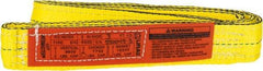 Lift-All - 3' Long x 2" Wide, 9,600 Lb Vertical Capacity, 2 Ply, Nylon Web Sling - 7,700 Lb Choker Capacity, Yellow - USA Tool & Supply