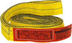 Lift-All - 8' Long x 2" Wide, 9,600 Lb Vertical Capacity, 2 Ply, Nylon Web Sling - 7,700 Lb Choker Capacity, Yellow - USA Tool & Supply