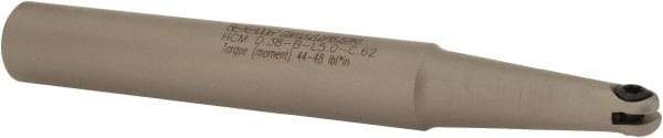 Iscar - 3/8" Cut Diam, 5/8" Shank Diam, 5" OAL, Indexable Ball Nose End Mill - 1" Head Length, Straight Shank, HCM D.38 Toolholder, HBR D.38, HCR D.38 Insert - USA Tool & Supply