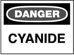 NMC - "Danger - Cyanide", 10" Long x 14" Wide, Aluminum Safety Sign - Rectangle, 0.04" Thick, Use for Hazardous Materials - USA Tool & Supply
