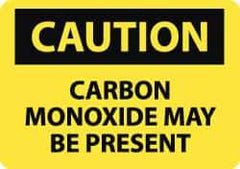 NMC - "Caution - Carbon Monoxide May Be Present", 10" Long x 14" Wide, Rigid Plastic Safety Sign - Rectangle, 0.05" Thick, Use for Hazardous Materials - USA Tool & Supply