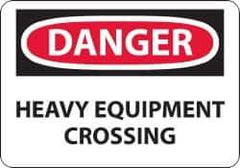 NMC - "Danger - Heavy Equipment Crossing", 14" Long x 20" Wide, Aluminum Safety Sign - Rectangle, 0.04" Thick, Use for Accident Prevention - USA Tool & Supply