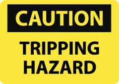 NMC - "Caution - Tripping Hazard", 10" Long x 14" Wide, Aluminum Safety Sign - Rectangle, 0.04" Thick, Use for Accident Prevention - USA Tool & Supply