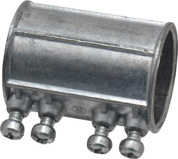 Thomas & Betts - 1-1/4" Trade, Die Cast Zinc Set Screw EMT Conduit Coupling - Noninsulated - USA Tool & Supply