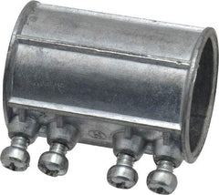 Thomas & Betts - 1-1/4" Trade, Die Cast Zinc Set Screw EMT Conduit Coupling - Noninsulated - USA Tool & Supply