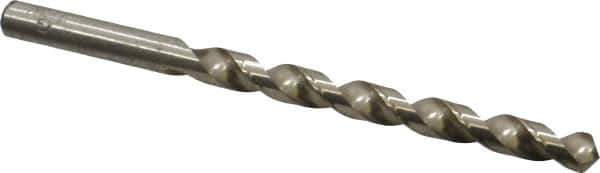 Interstate - Letter G 140° High Speed Steel Jobber Drill - Bright Finish, Right Hand Cut, Spiral Flute, Straight Shank, 4-1/8" OAL, Standard Point - USA Tool & Supply