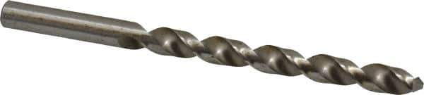 Interstate - Letter M 140° High Speed Steel Jobber Drill - Bright Finish, Right Hand Cut, Spiral Flute, Straight Shank, 4-3/8" OAL, Standard Point - USA Tool & Supply