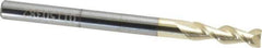 Accupro - 3/16", 5/8" LOC, 3/16" Shank Diam, 2-1/2" OAL, 2 Flute, Solid Carbide Square End Mill - Single End, ZrN Finish, Spiral Flute, 45° Helix, Centercutting, Right Hand Cut, Right Hand Flute - USA Tool & Supply