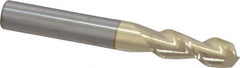 Accupro - 5/16", 13/16" LOC, 5/16" Shank Diam, 2-1/2" OAL, 2 Flute, Solid Carbide Square End Mill - Single End, ZrN Finish, Spiral Flute, 45° Helix, Centercutting, Right Hand Cut, Right Hand Flute - USA Tool & Supply