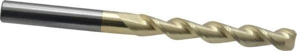 Accupro - 5/16", 2-1/8" LOC, 5/16" Shank Diam, 4" OAL, 2 Flute, Solid Carbide Square End Mill - Single End, ZrN Finish, Spiral Flute, 45° Helix, Centercutting, Right Hand Cut, Right Hand Flute - USA Tool & Supply