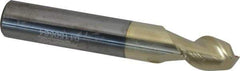 Accupro - 13/32", 9/16" LOC, 7/16" Shank Diam, 2-3/4" OAL, 2 Flute, Solid Carbide Square End Mill - Single End, ZrN Finish, Spiral Flute, 45° Helix, Centercutting, Right Hand Cut, Right Hand Flute - USA Tool & Supply