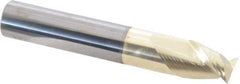 Accupro - 7/16", 9/16" LOC, 7/16" Shank Diam, 2-3/4" OAL, 2 Flute, Solid Carbide Square End Mill - Single End, ZrN Finish, Spiral Flute, 45° Helix, Centercutting, Right Hand Cut, Right Hand Flute - USA Tool & Supply