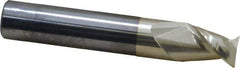Accupro - 1/2", 5/8" LOC, 1/2" Shank Diam, 3" OAL, 2 Flute, Solid Carbide Square End Mill - Single End, ZrN Finish, Spiral Flute, 45° Helix, Centercutting, Right Hand Cut, Right Hand Flute - USA Tool & Supply
