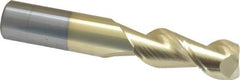 Accupro - 1/2", 1-1/4" LOC, 1/2" Shank Diam, 3" OAL, 2 Flute, Solid Carbide Square End Mill - Single End, ZrN Finish, Spiral Flute, 45° Helix, Centercutting, Right Hand Cut, Right Hand Flute - USA Tool & Supply