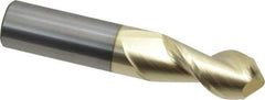 Accupro - 3/4" Diam, 1-5/8" LOC, 2 Flute Solid Carbide Ball End Mill - ZrN Finish, Single End, 4" OAL, 3/4" Shank Diam, Spiral Flute - USA Tool & Supply
