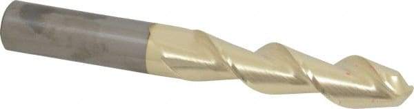 Accupro - 3/4" Diam, 3-1/4" LOC, 2 Flute Solid Carbide Ball End Mill - ZrN Finish, Single End, 6" OAL, 3/4" Shank Diam, Spiral Flute - USA Tool & Supply