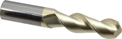 Accupro - 1" Diam, 3-1/4" LOC, 2 Flute Solid Carbide Ball End Mill - ZrN Finish, Single End, 6" OAL, 1" Shank Diam, Spiral Flute - USA Tool & Supply