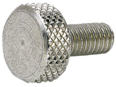 Electro Hardware - #4-40 Knurled Shoulderless Grade 303 Stainless Steel Thumb Screw - 1/2" OAL, 5/16" Head Diam x 3/16" Head Height, Uncoated - USA Tool & Supply