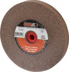 Camel Grinding Wheels - 46 Grit Aluminum Oxide Bench & Pedestal Grinding Wheel - 6" Diam x 1" Hole x 3/4" Thick, 4456 Max RPM, M Hardness, Coarse Grade , Vitrified Bond - USA Tool & Supply