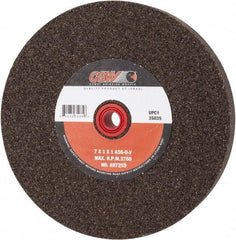 Camel Grinding Wheels - 36 Grit Aluminum Oxide Bench & Pedestal Grinding Wheel - 7" Diam x 1" Hole x 1" Thick, 3760 Max RPM, O Hardness, Very Coarse Grade , Vitrified Bond - USA Tool & Supply